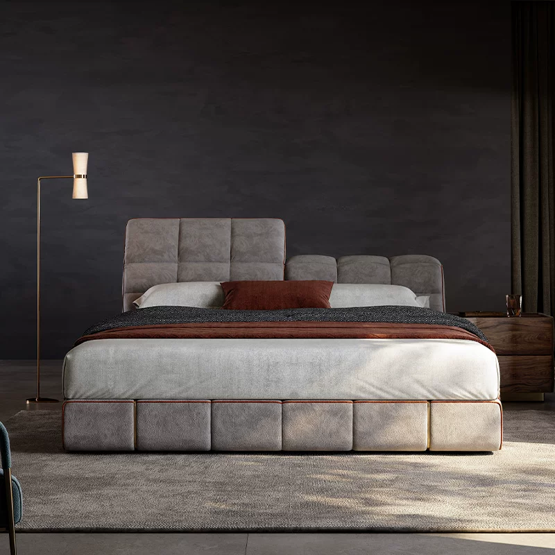 Cowhide Upholstered Bed