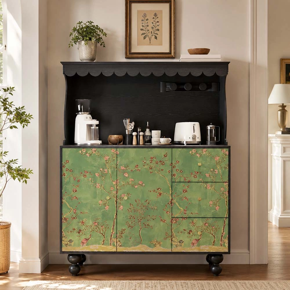 Vintage Two-Tone Solid Wood Sideboard
