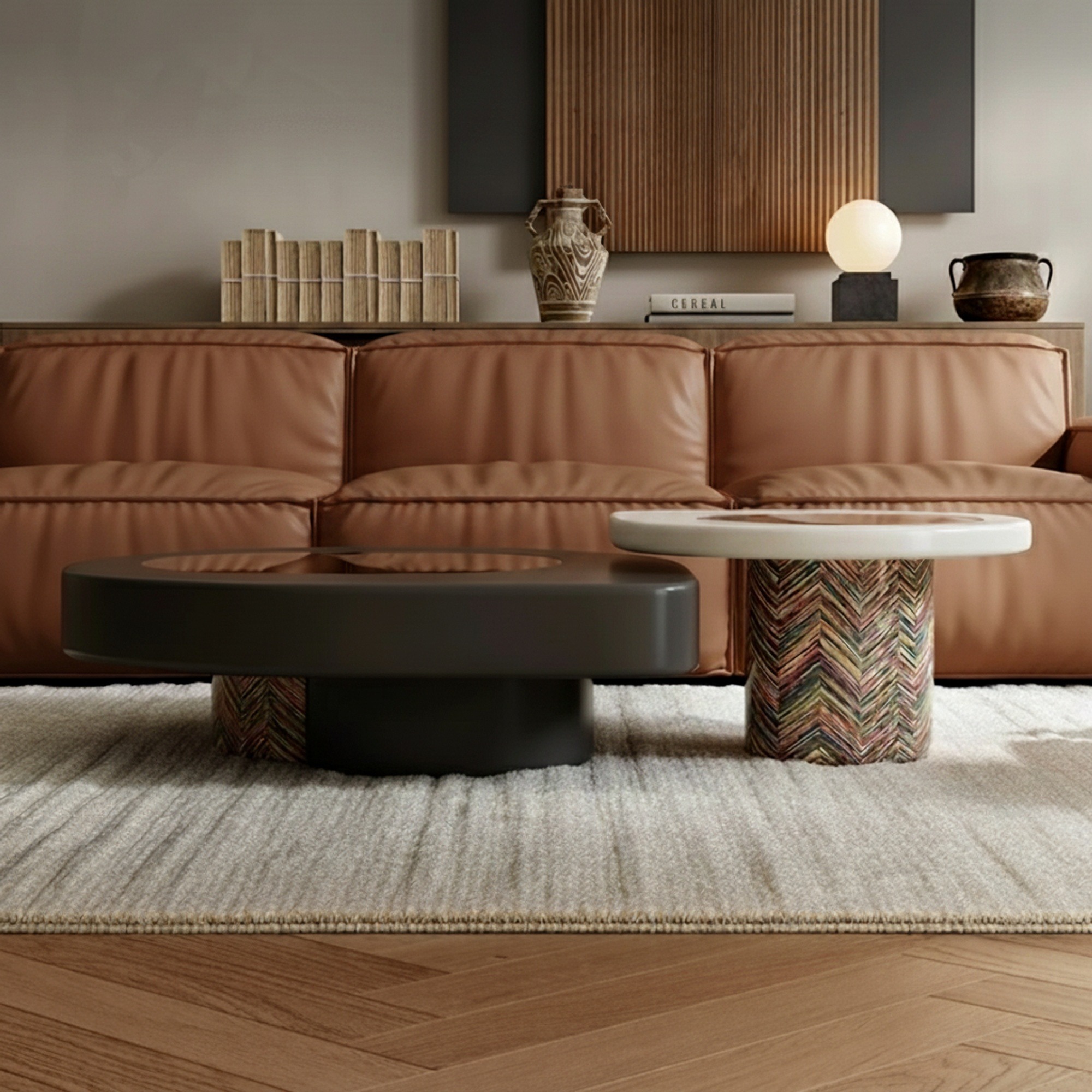 Irregular Lacquer Coffee Table Set