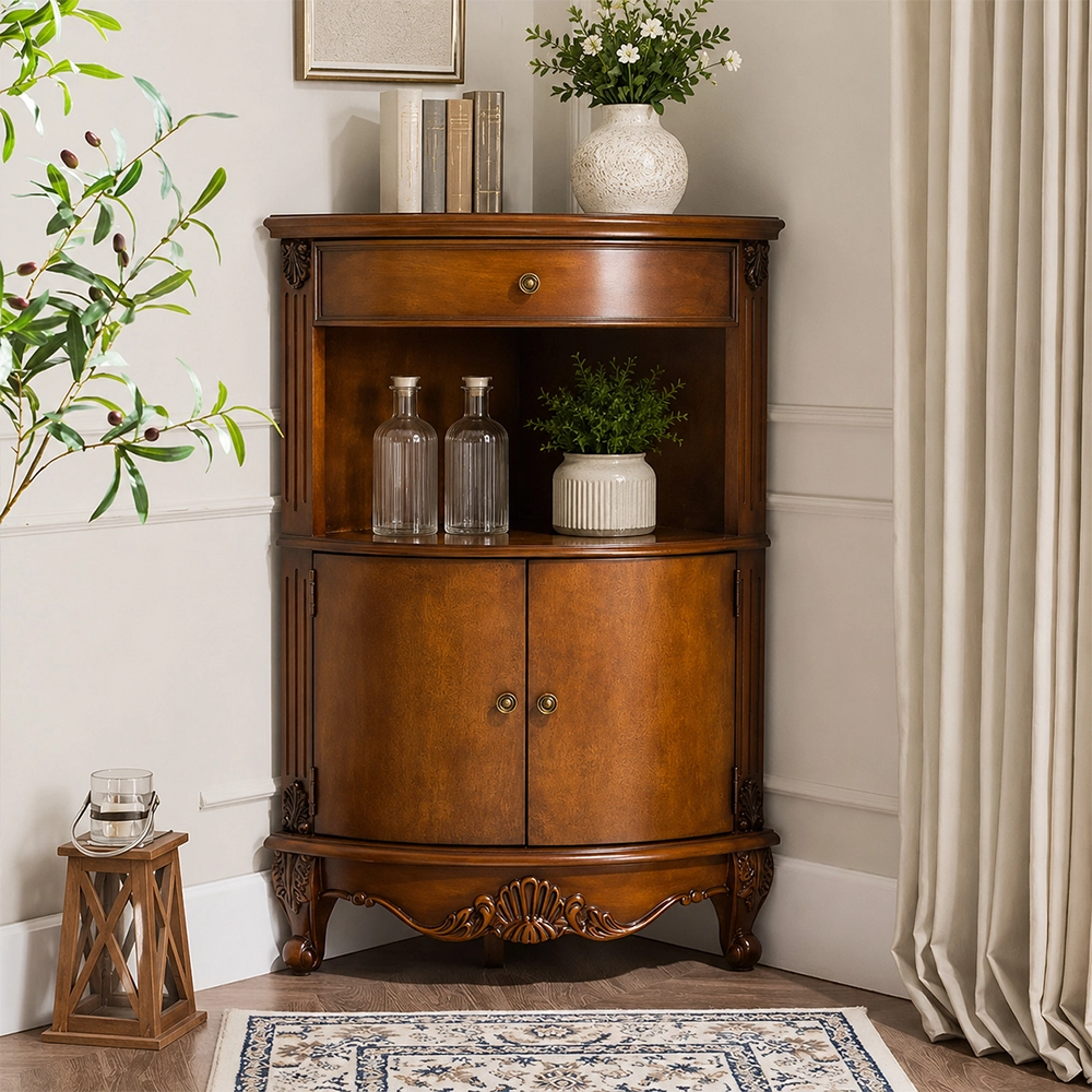 Solid Wood Corner Storage Cabinet