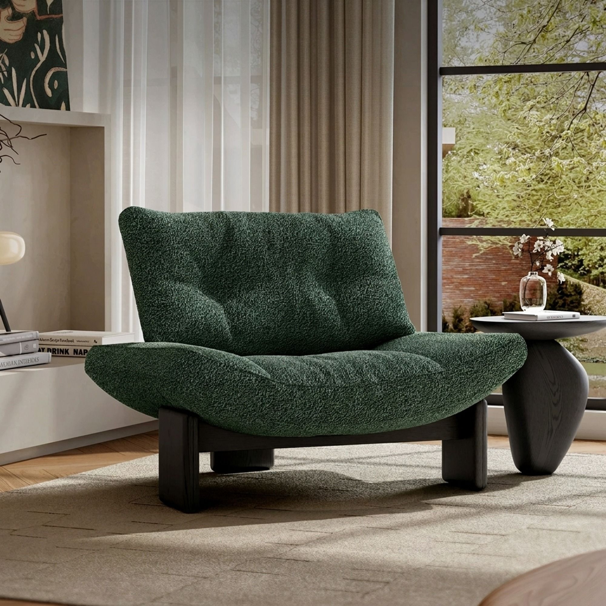 Boucle Low-Profile Lounge Chair