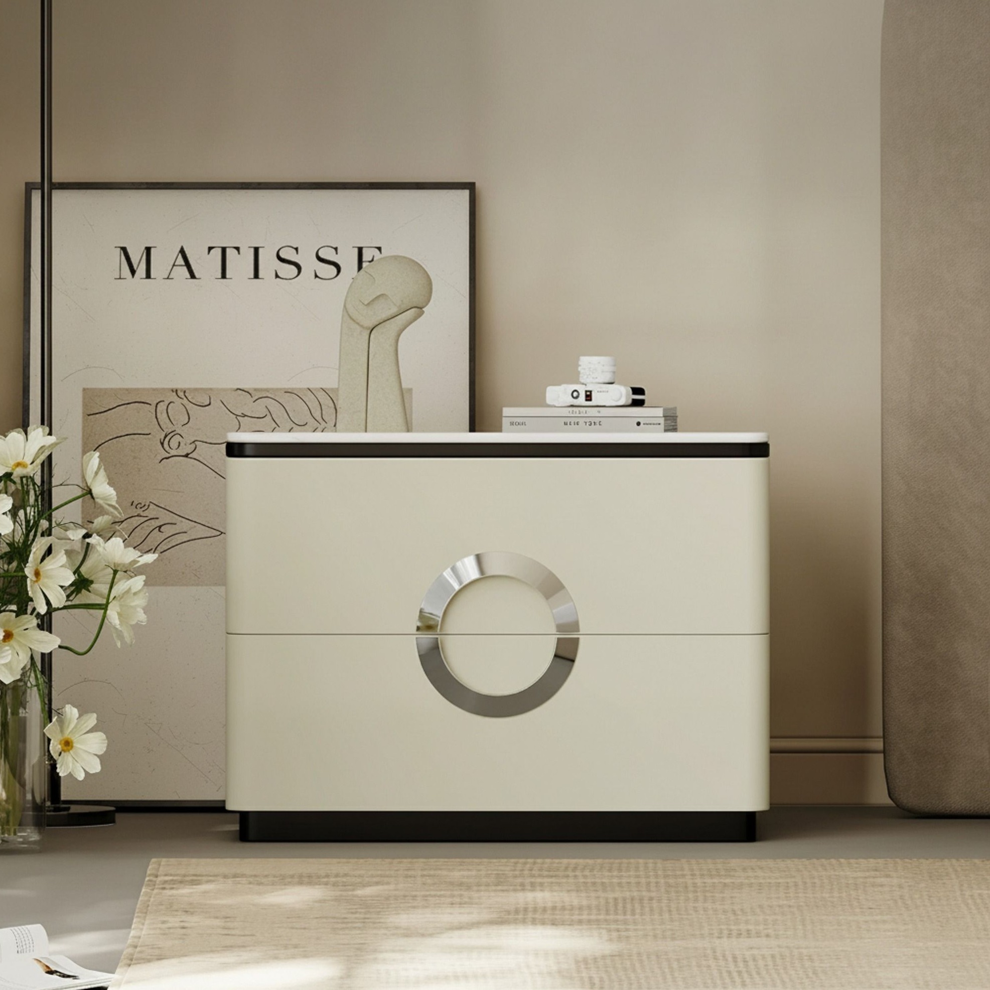 Minimalist Marble Top Nightstand