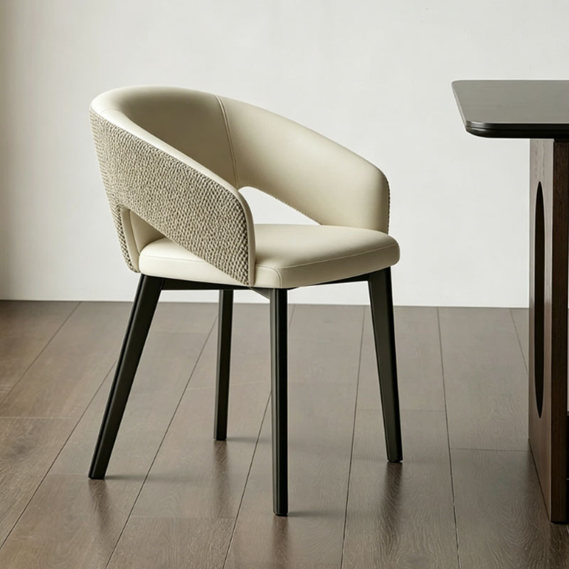 Contemporary Microfiber Dining Chair with Arms