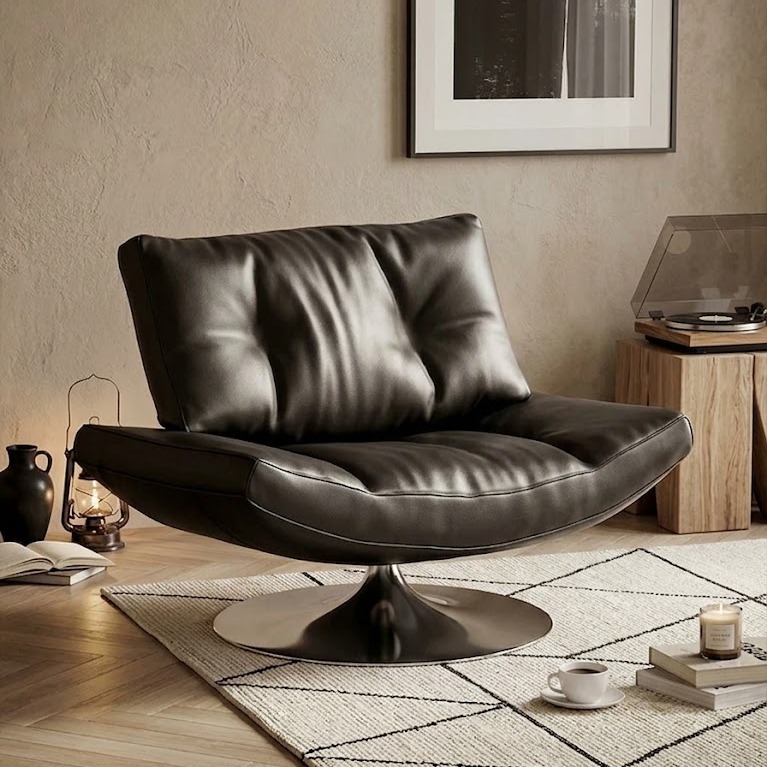 Ormau Leather Swivel Armchair | Premium Design