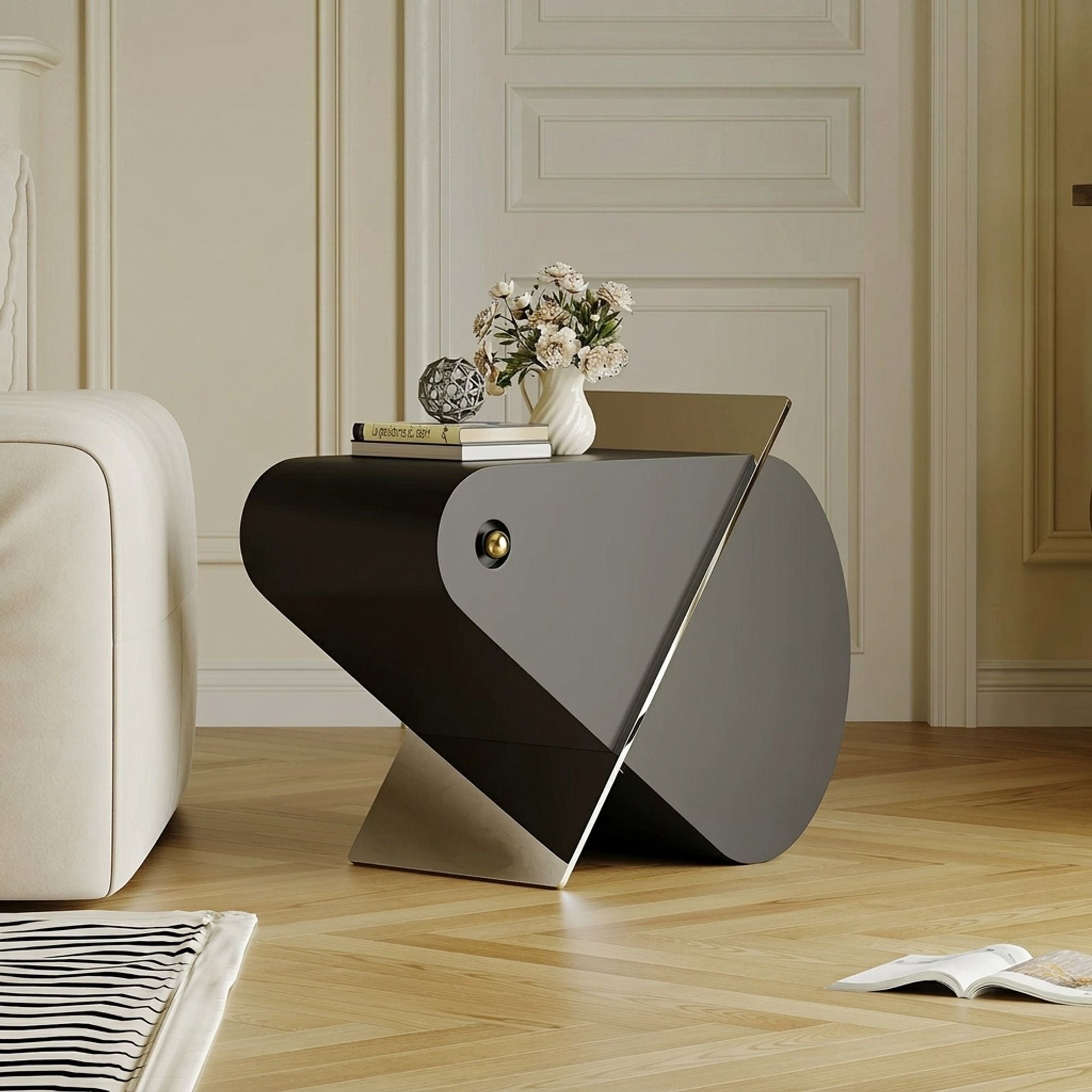Black Wabi-Sabi Side Table