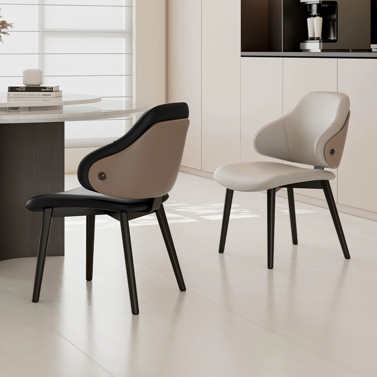 Sleek Faux Leather Dining Chair