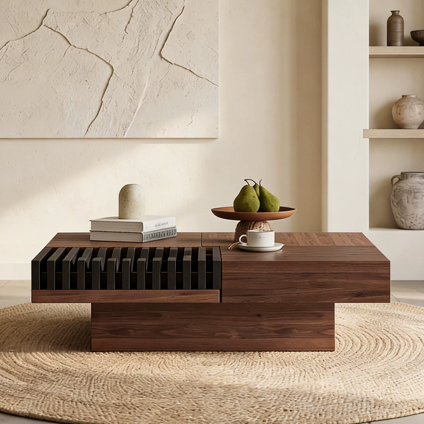 Mid-Century Solid Wood Coffee Table