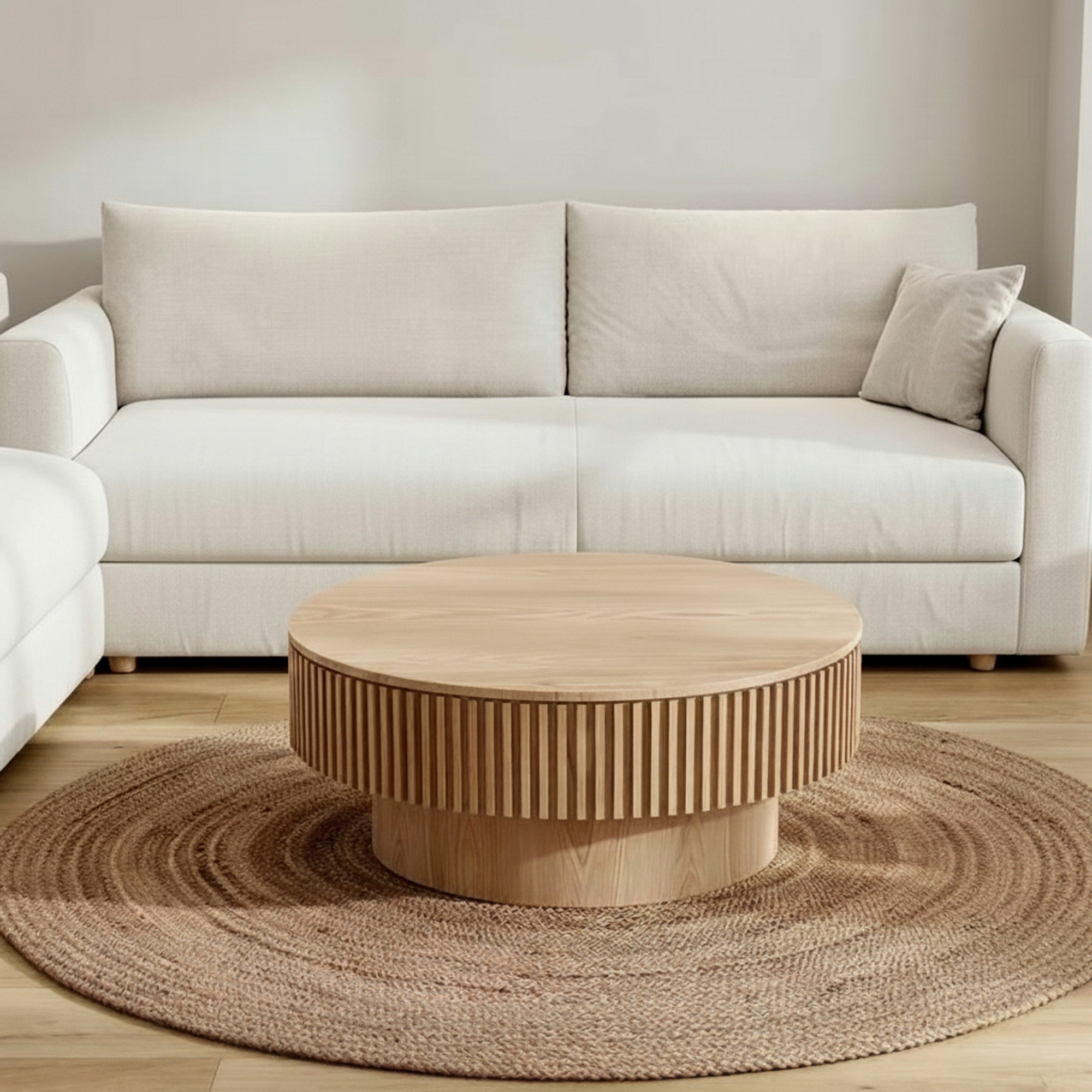 Solid Wood Gear-Style Coffee Table