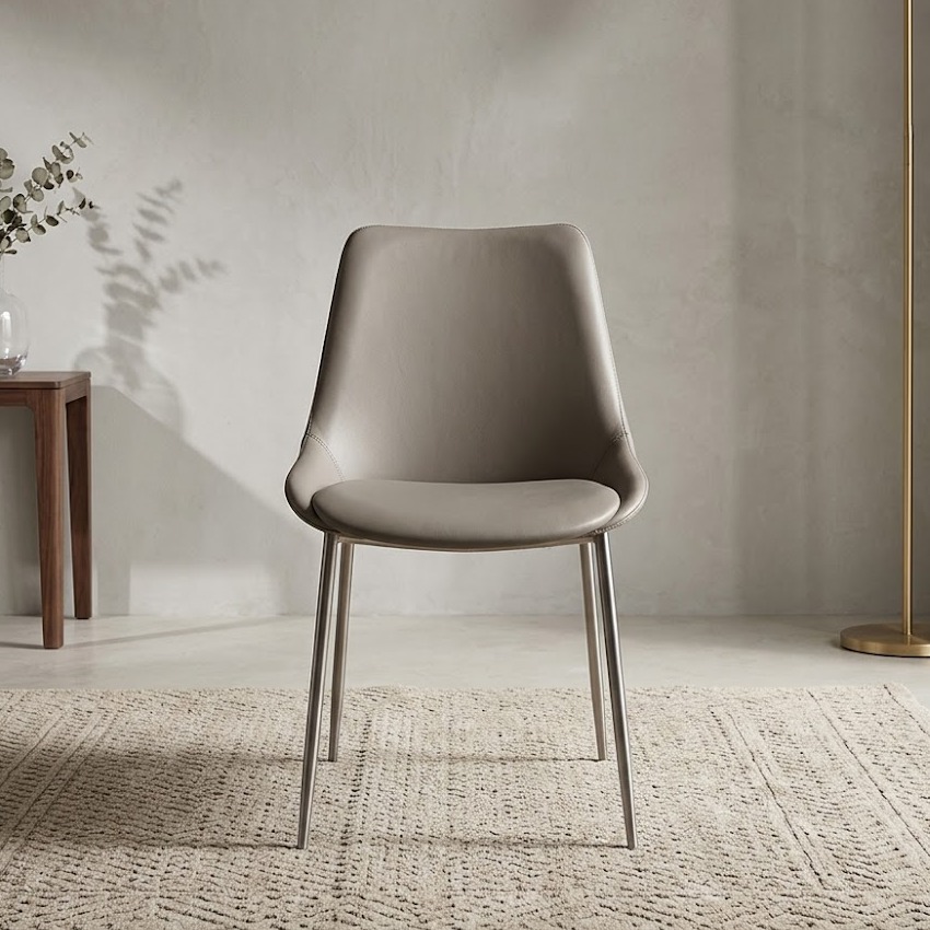 Armless Leather Upholstered Dining Chair