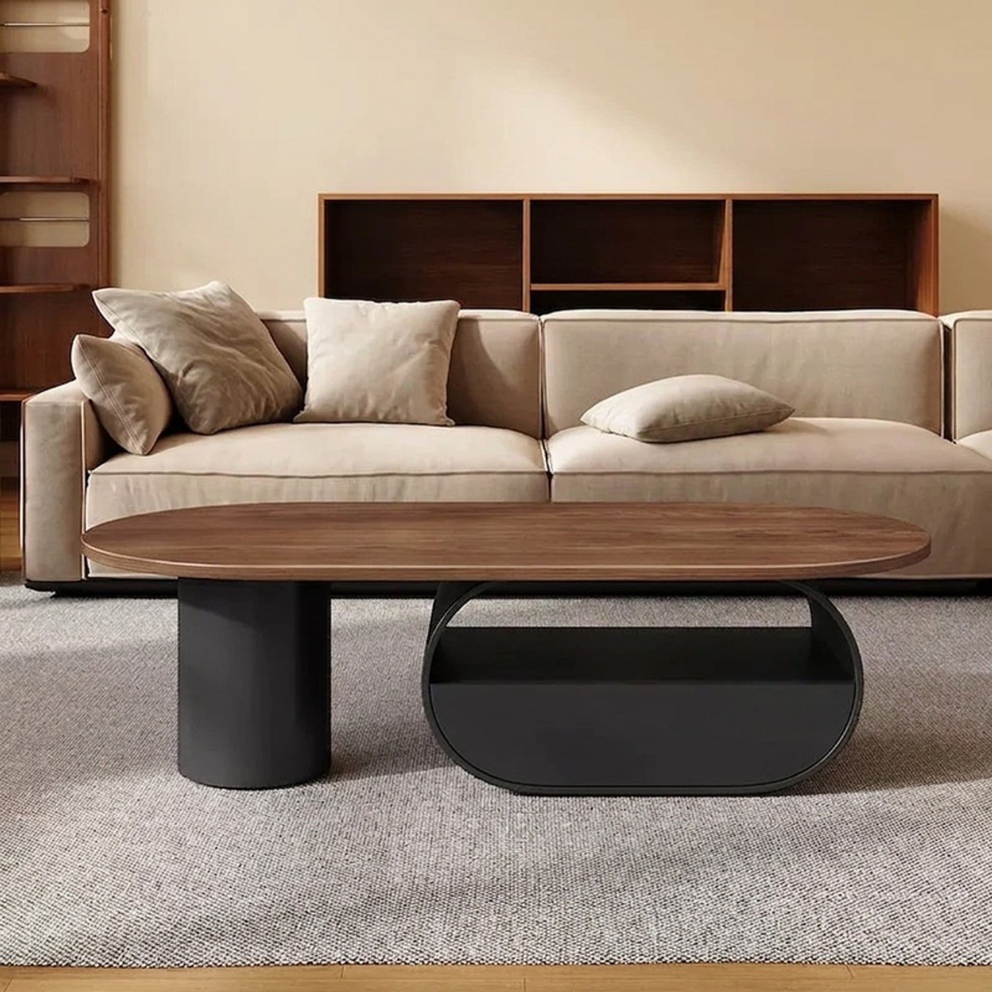 Walnut Mid-Century Dual-Tier Coffee Table