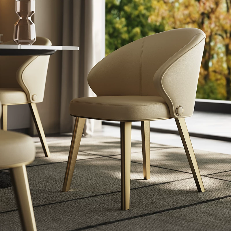 Leather & Metal Dining Chair