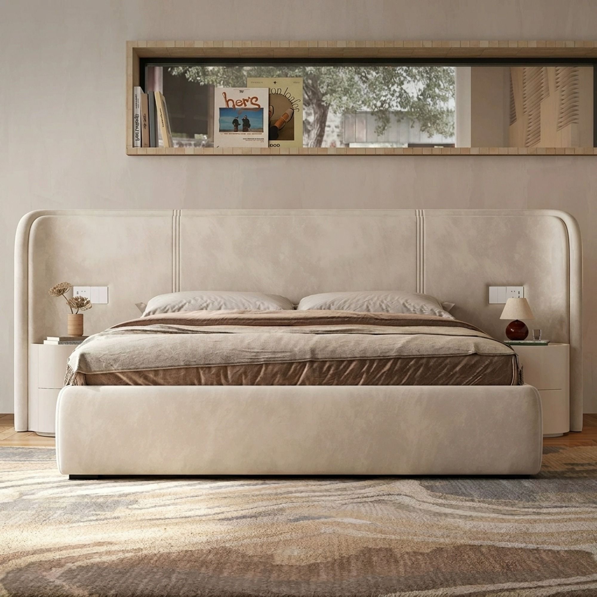 Italian Minimalist Fabric Bed