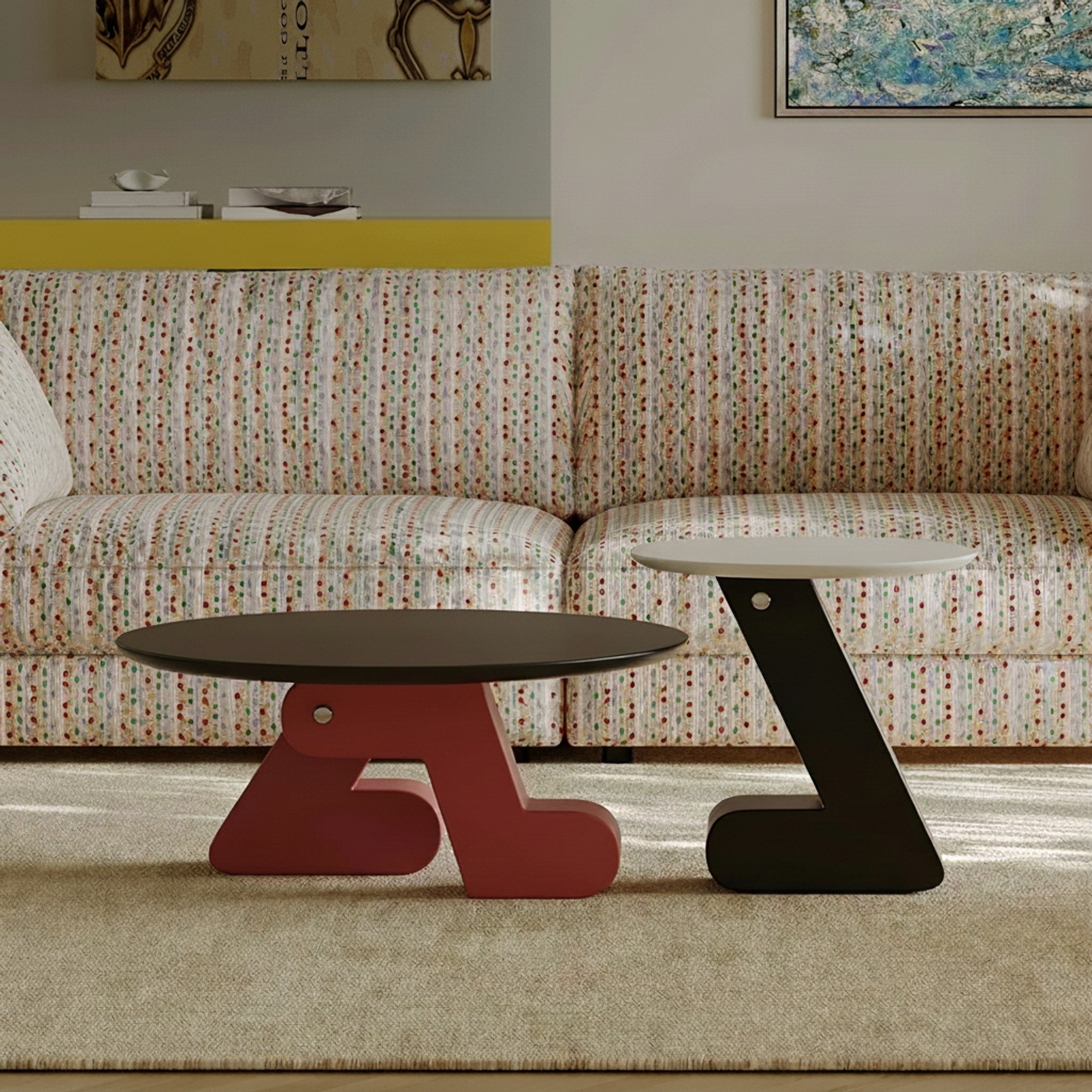Dopamine Art Round Coffee Table Set