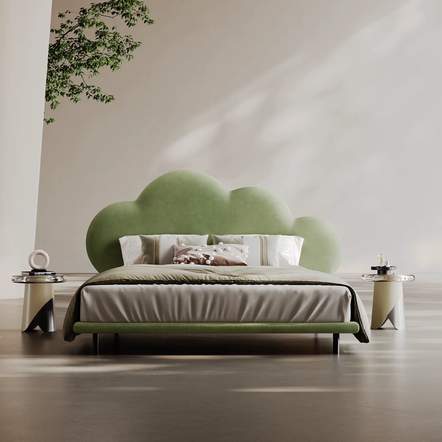 Cloud-Shaped Milk Fleece Bed