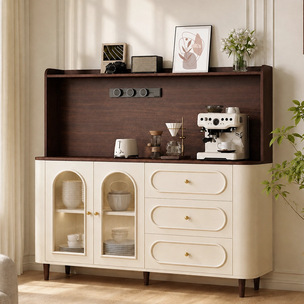 Retro Sideboard with Glass Doors