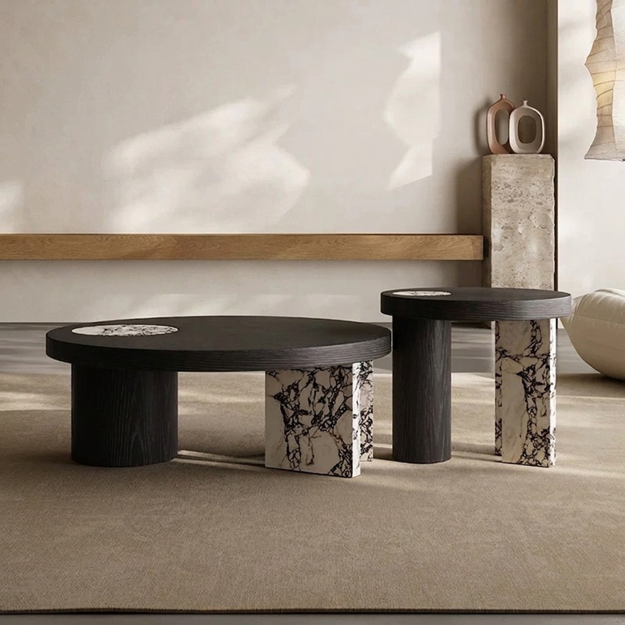 Liberty Island Sintered Stone Coffee Table Set