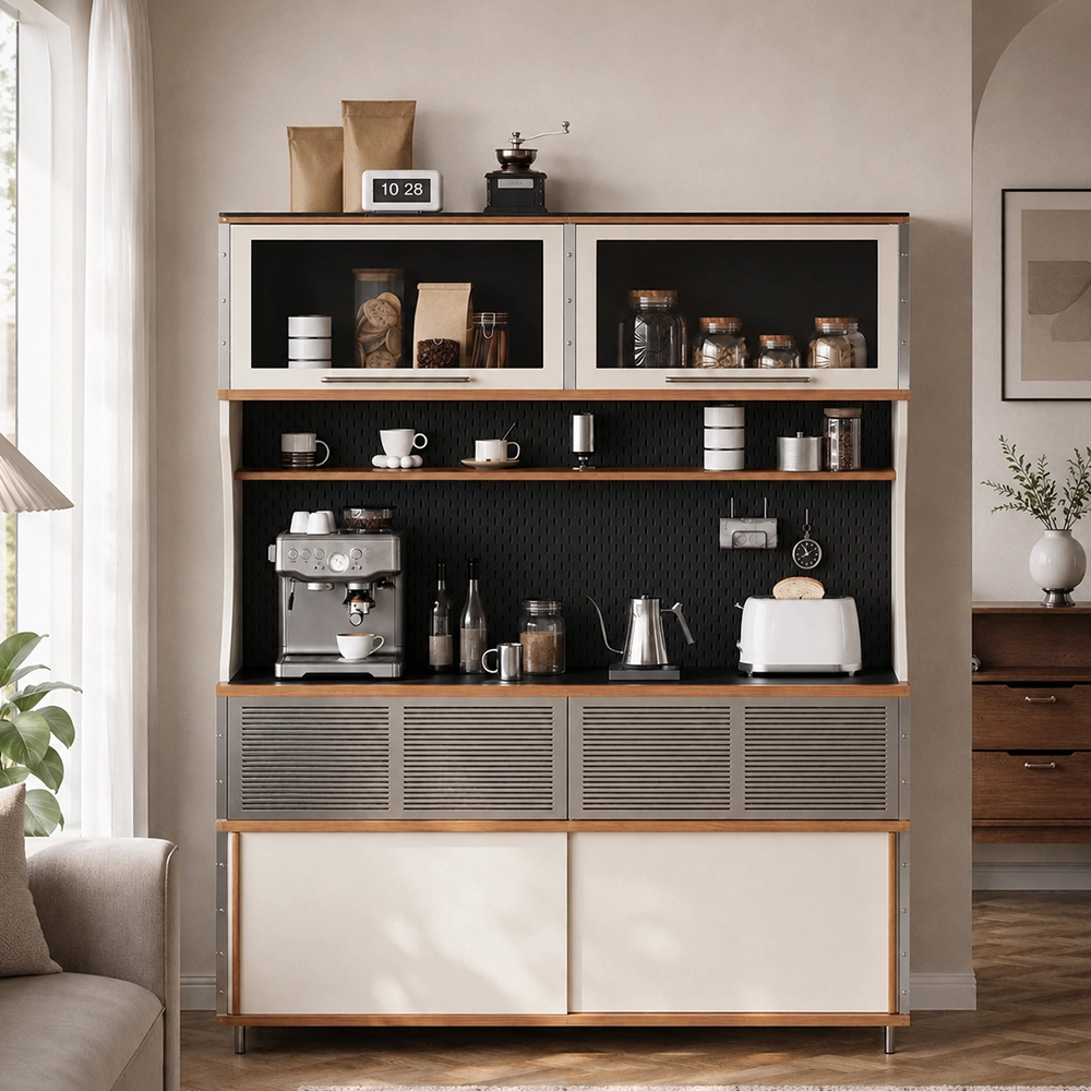 Tall Two-Tone Storage Cabinet