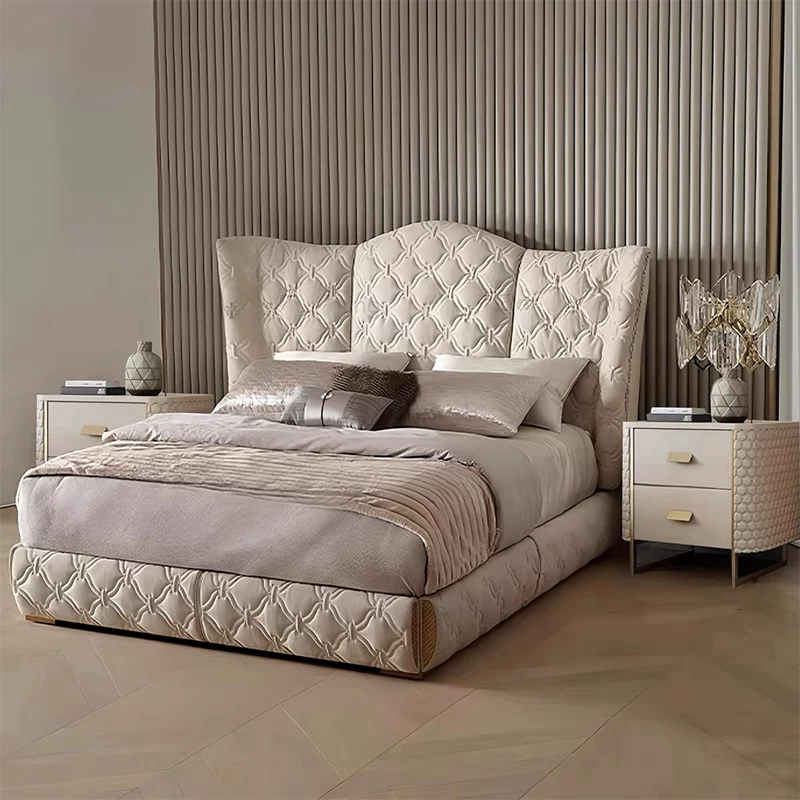 Italian Leather Upholstered Bed Frame