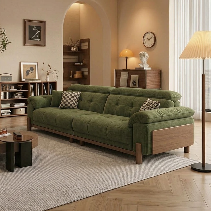 Vintage Chenille Fabric Sofa