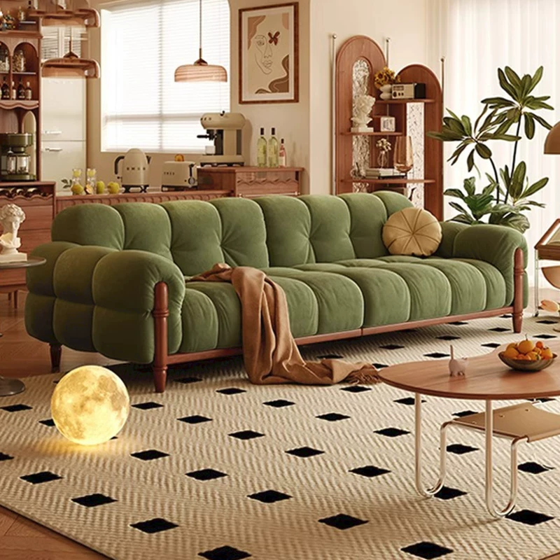 Vintage Piano Key Sofa, Dark Green