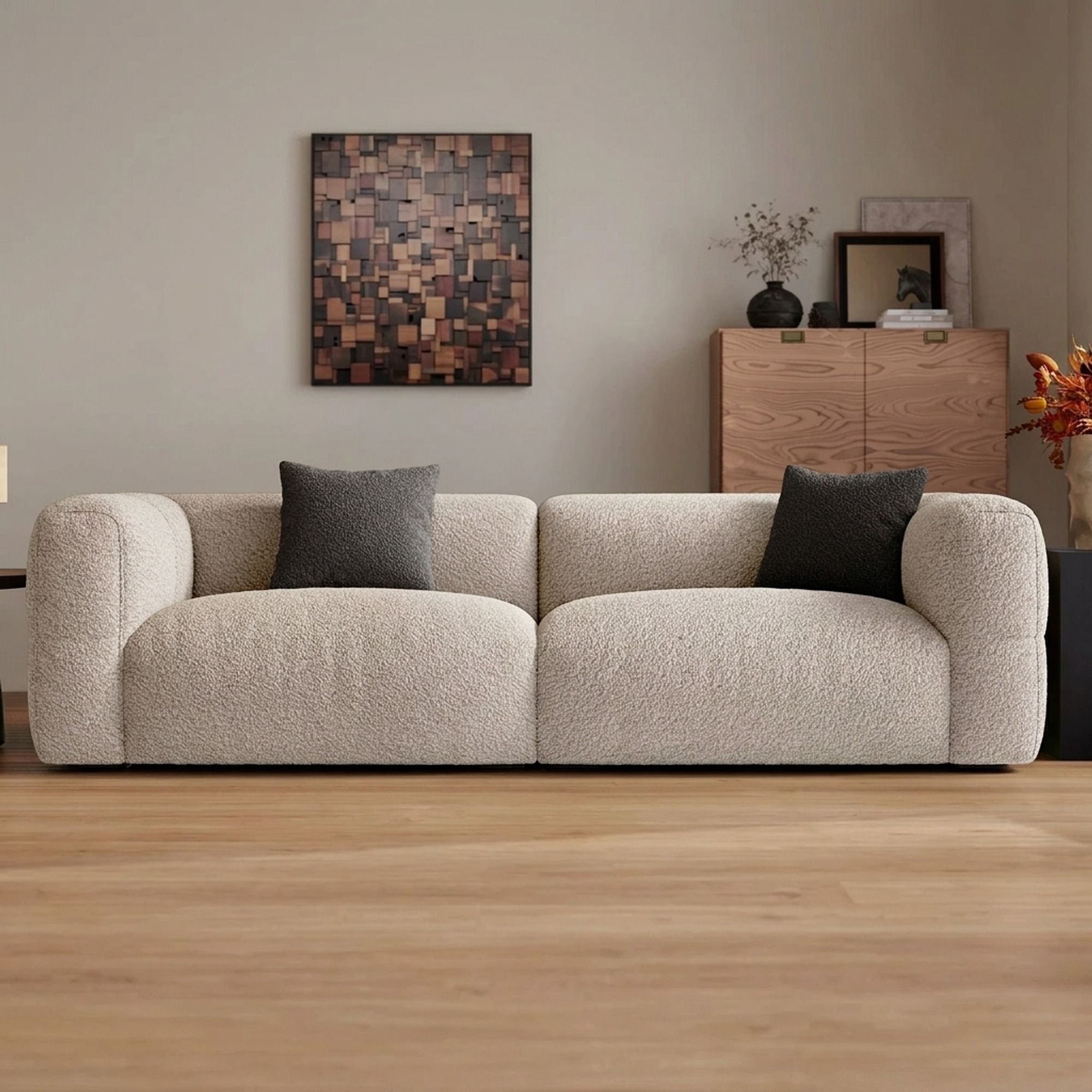 Sculptural Chenille Sofa