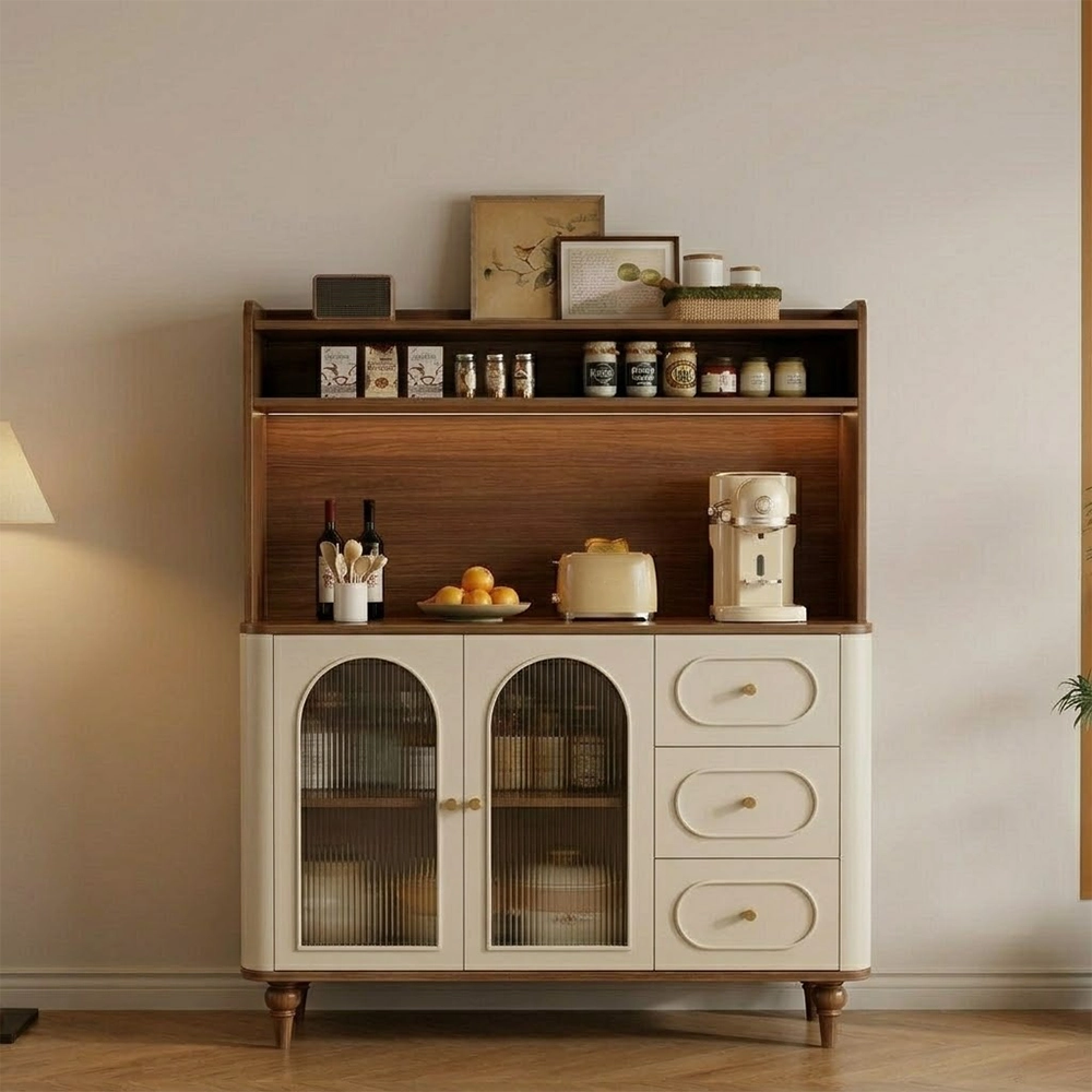 French Style Arched Glass Sideboard