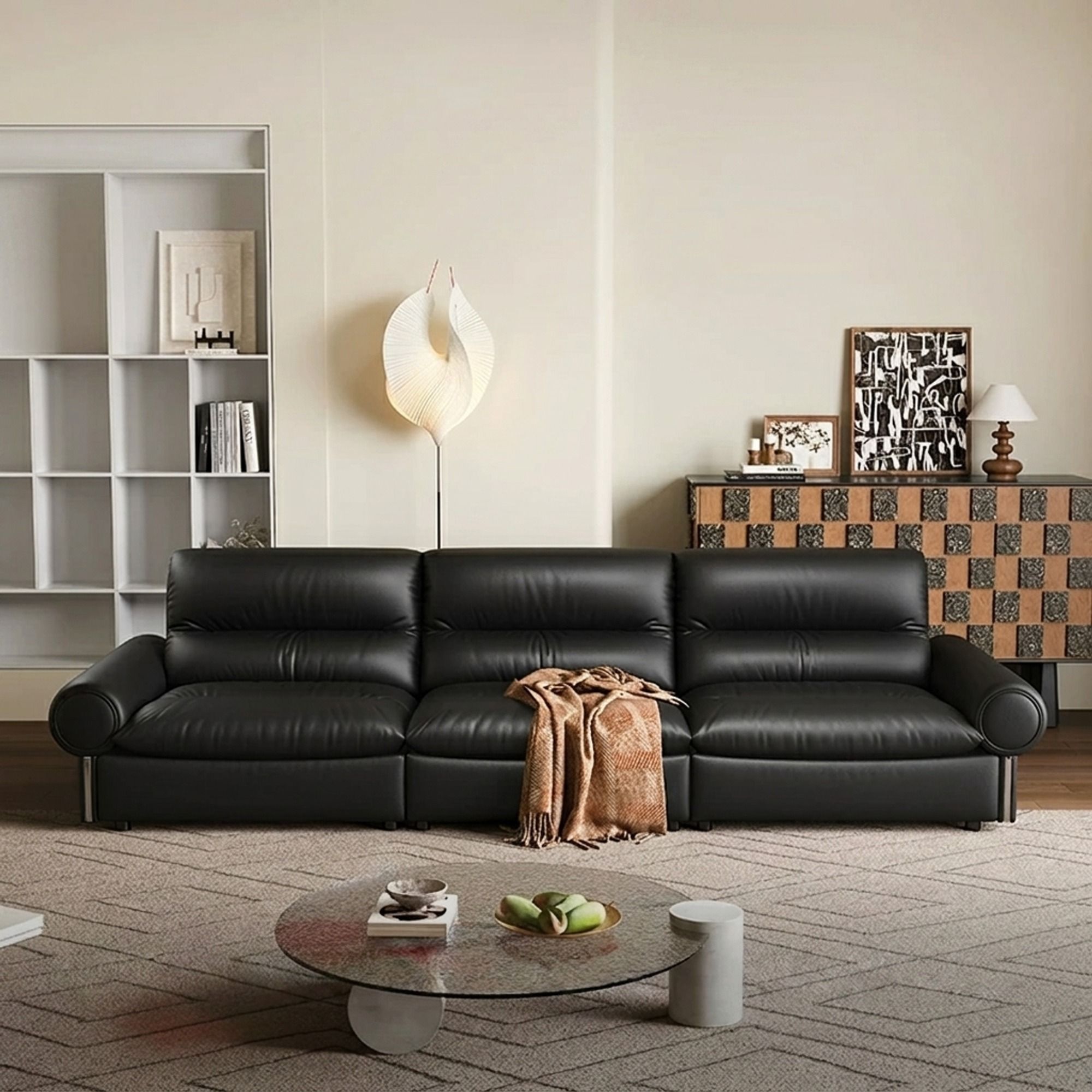 Minimalist Leather Cloud Sofa