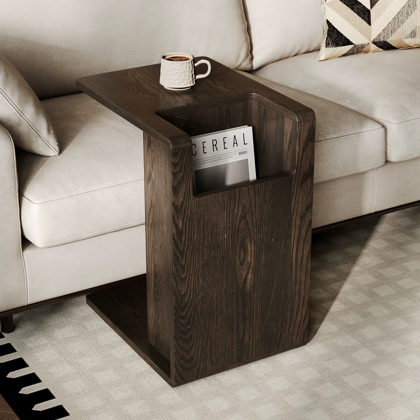 Solid Ash Wood Minimalist Side Table