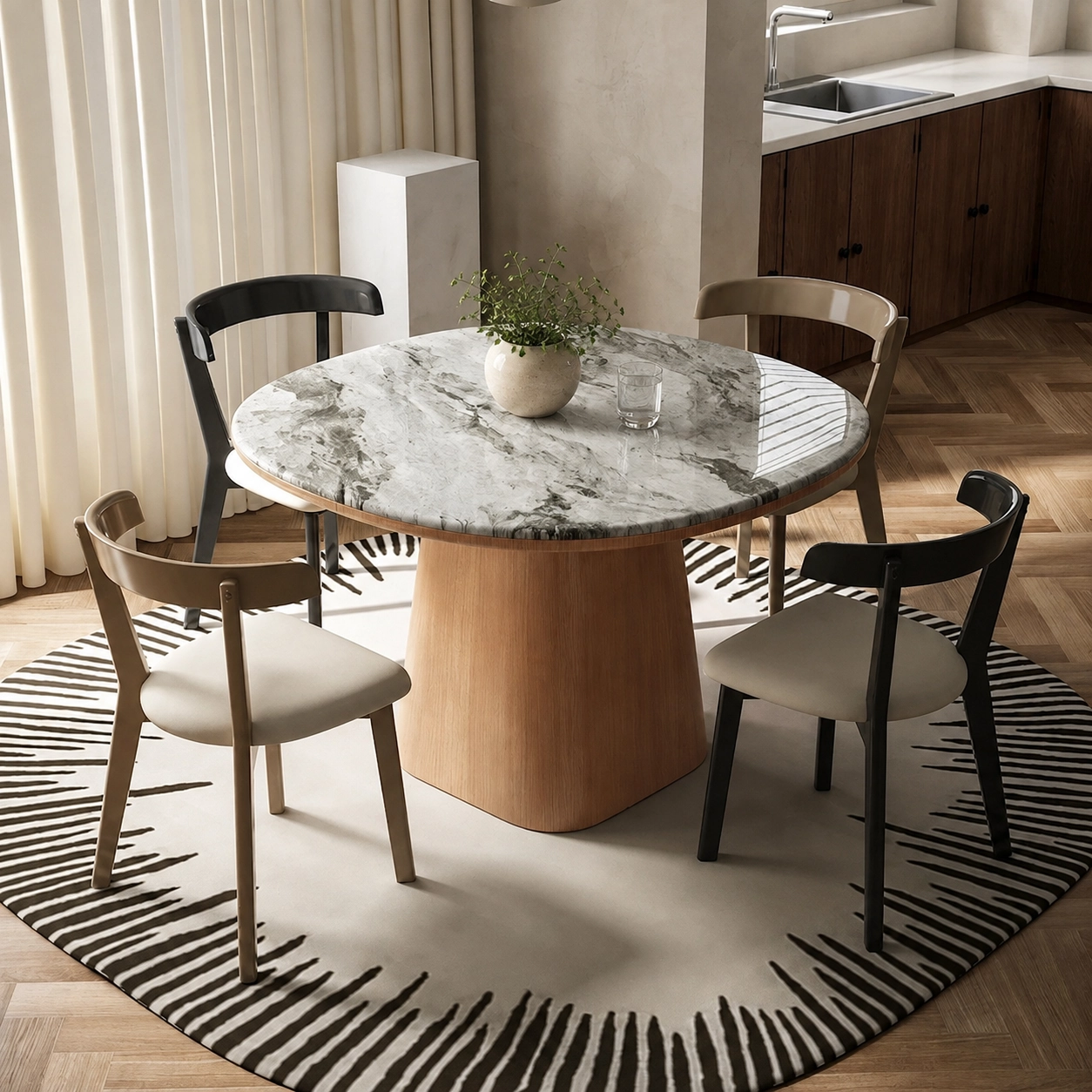 Ash Veneer Modern Dining Table