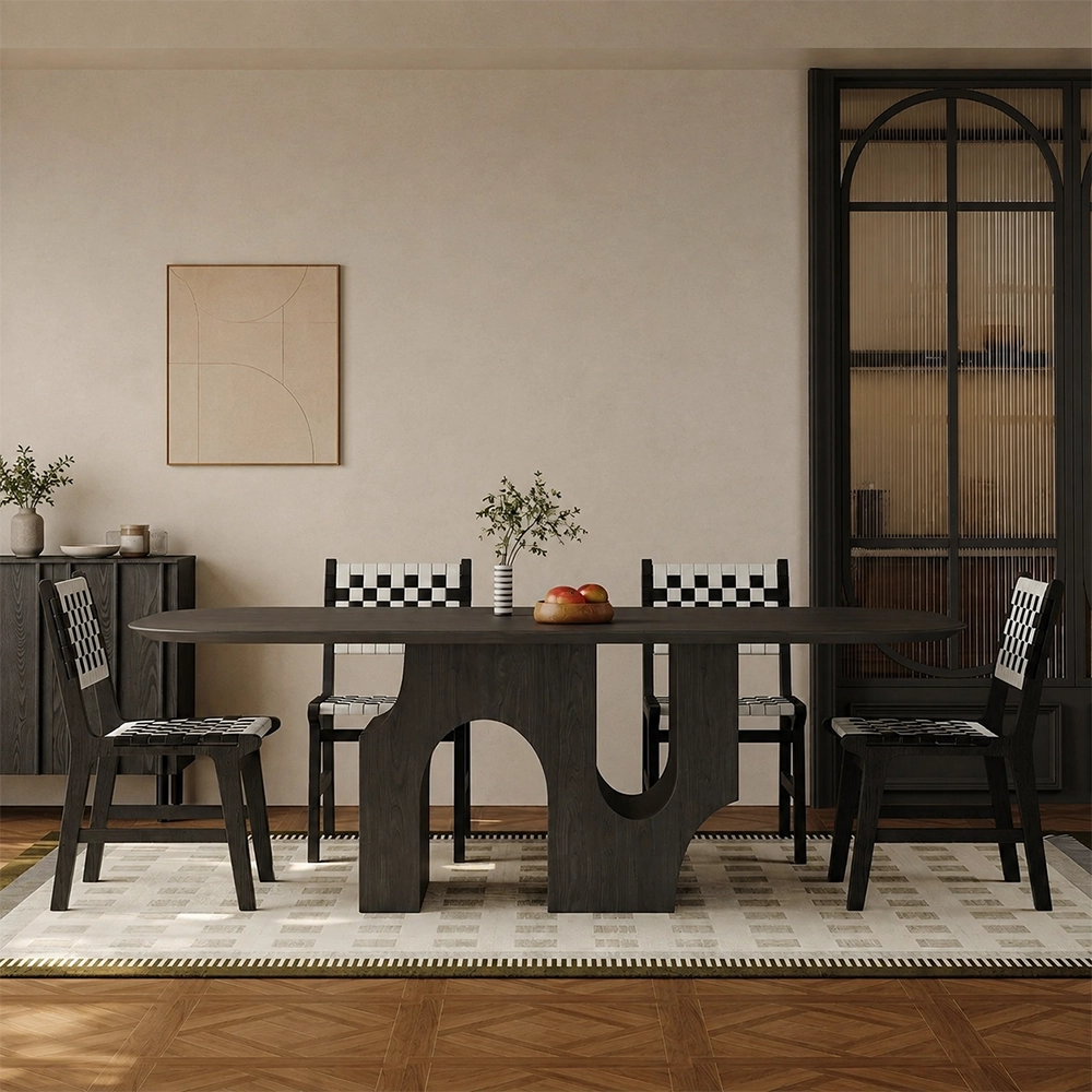 Mid-Century Oak Veneer Dining Table