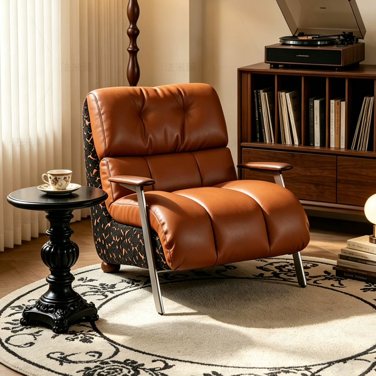 Mid-Century Leather Lounge Chair