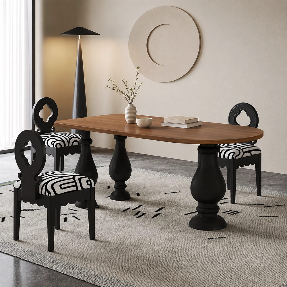 Oval Ash Wood Dining Table