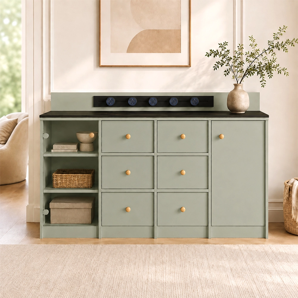 Sintered Stone Coffee & Storage Cabinet