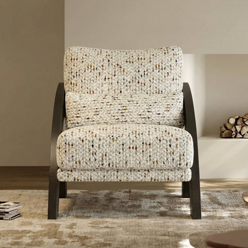 Curved Ash Wood Lounge Chair