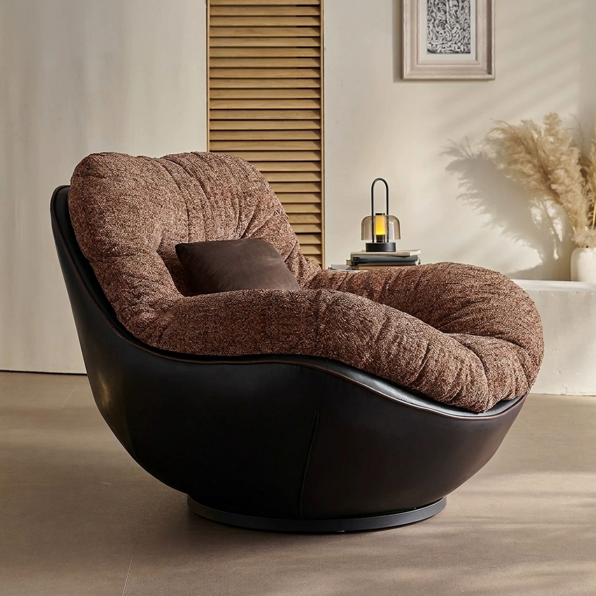 Chenille Swivel Lounge Chair