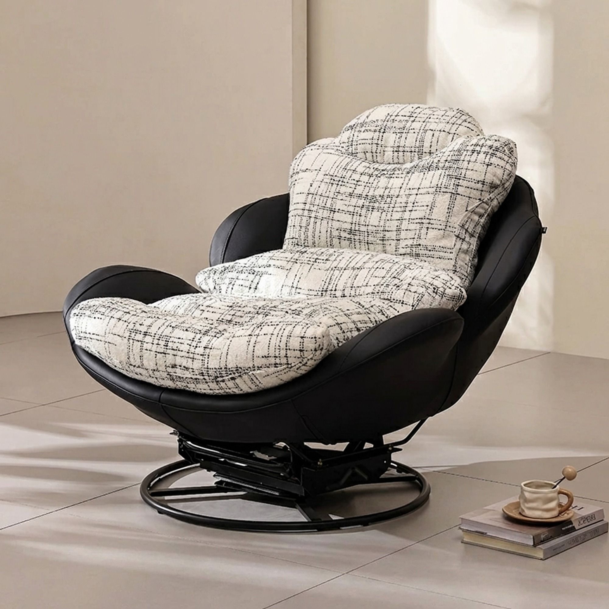 Italian Swivel Rocking Lounge Chair