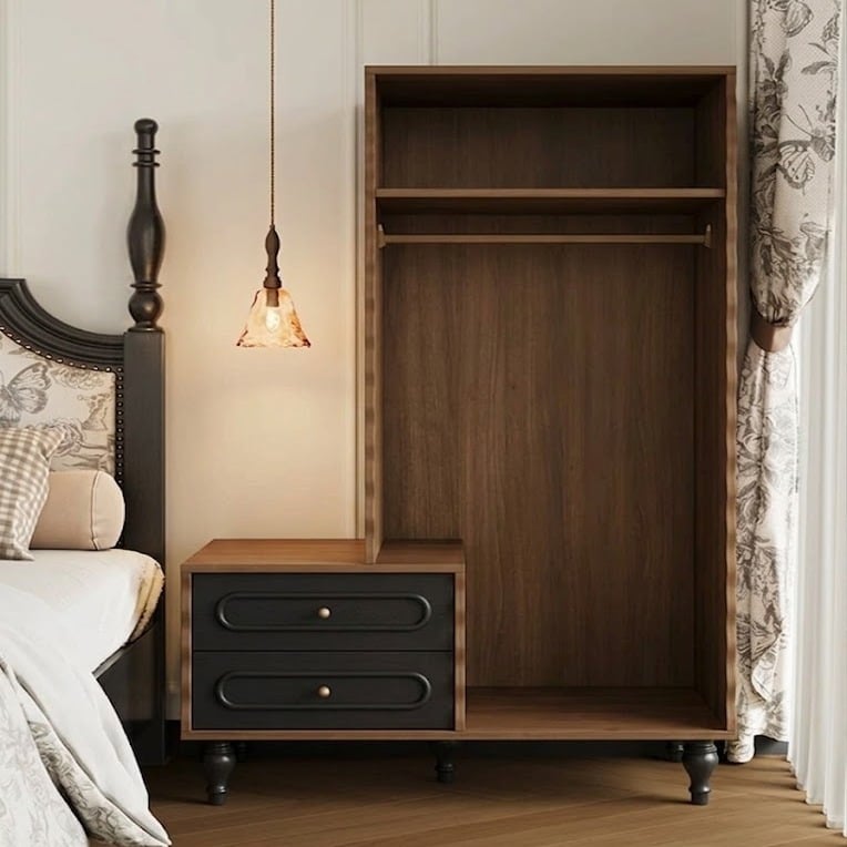 41.3" Traditional Plywood Wardrobe & Armoires with Drawers