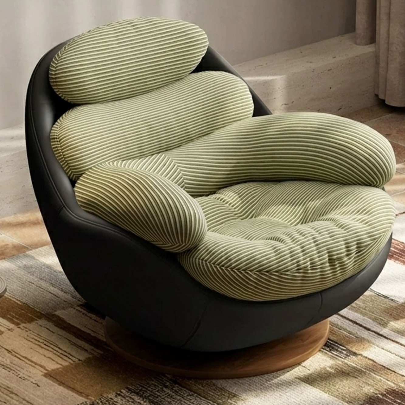 Italian Swivel Lounge Chair
