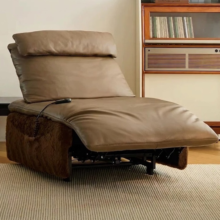 35.4" Organic Modern Leather Reclining Sofa
