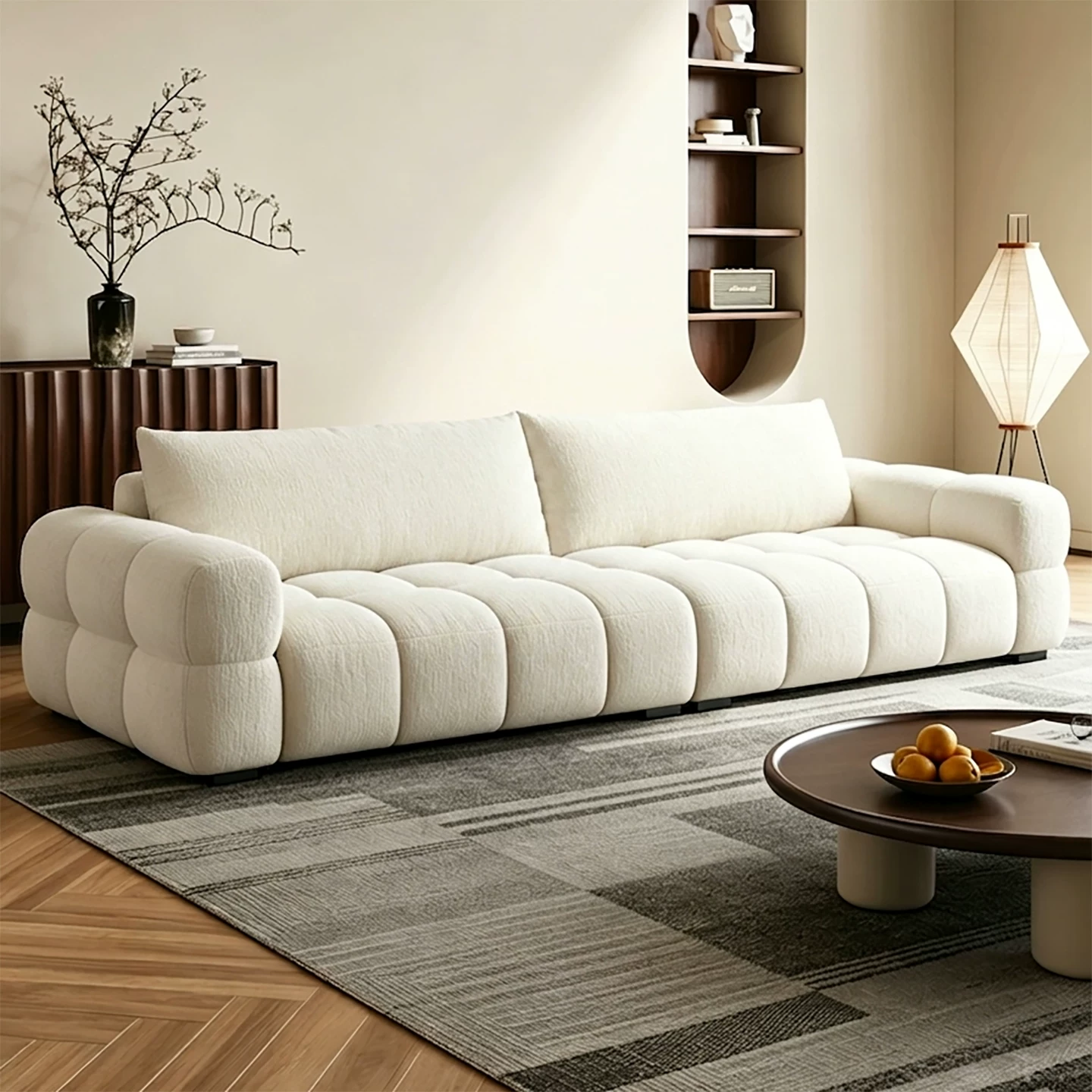 Cream Chenille Sofa