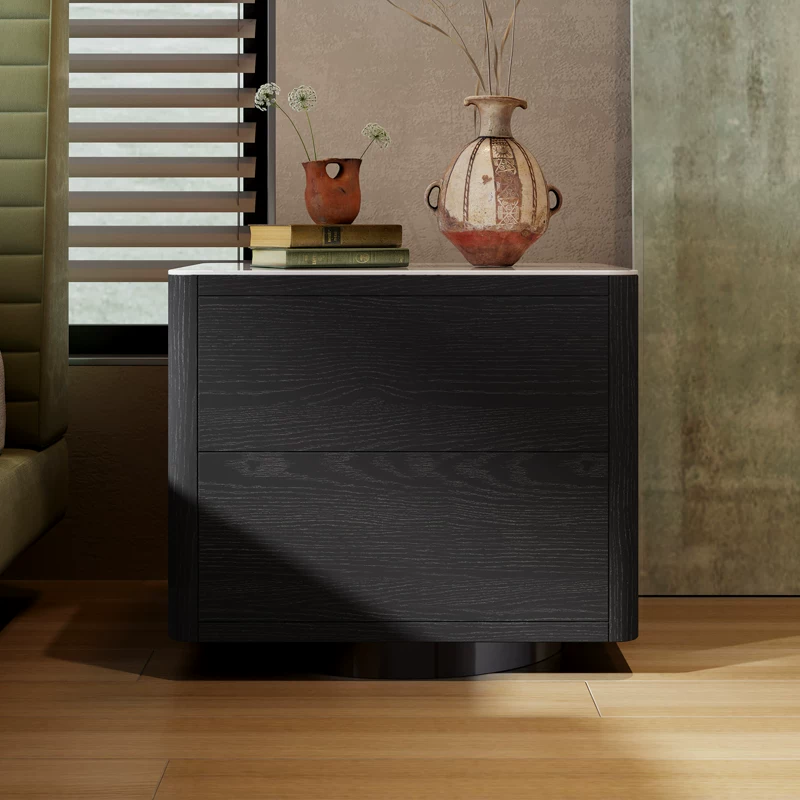21.7" Modern Engineered Wood Nightstand Small Space