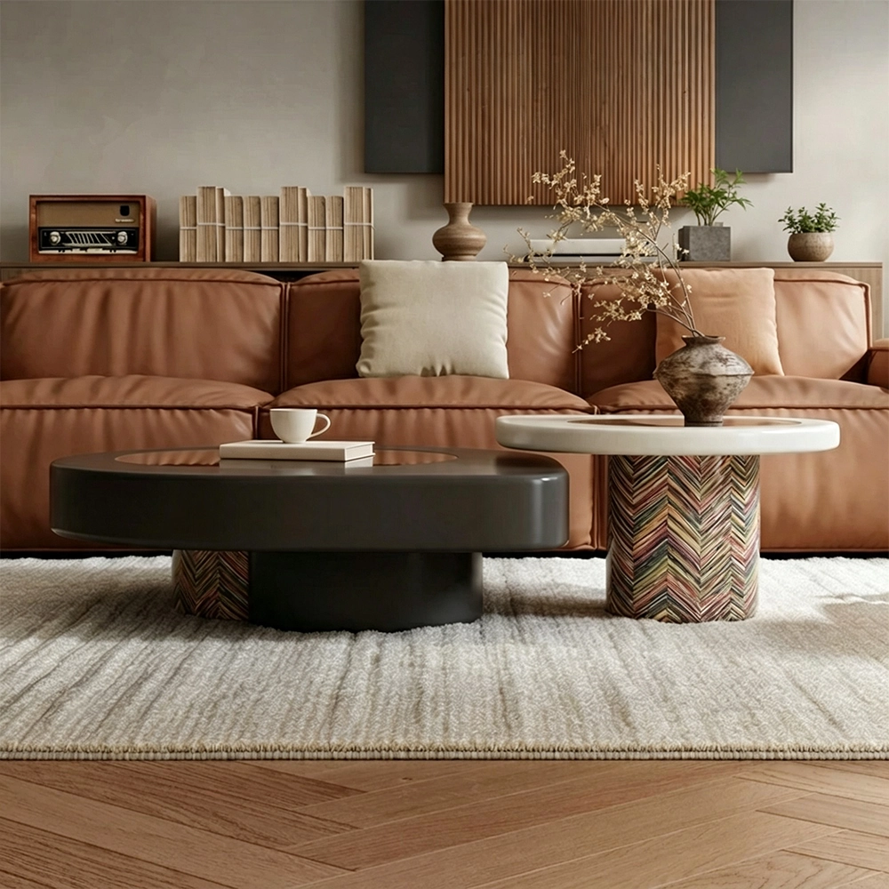 Irregular Lacquer Coffee Table Set