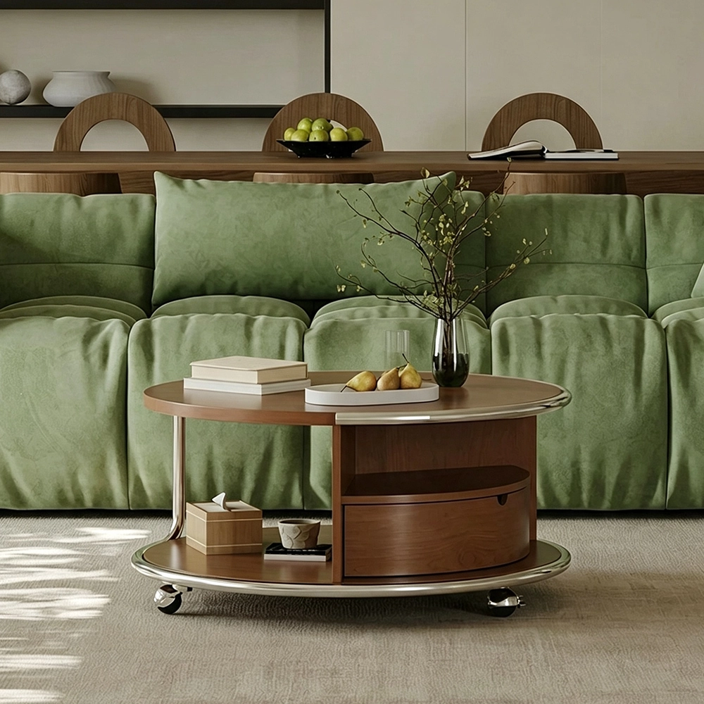 Mid-Century Round Cherry Coffee Table