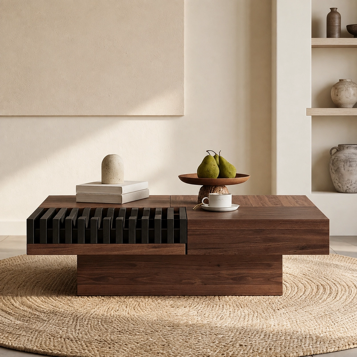 Mid-Century Solid Wood Coffee Table