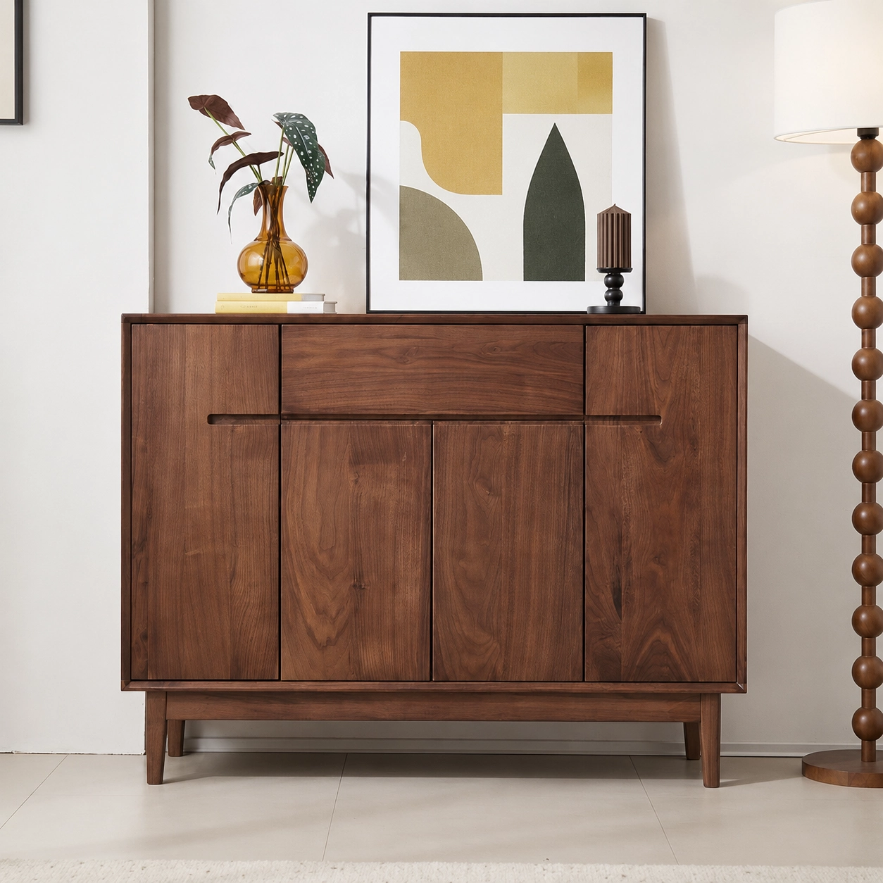 Solid Black Walnut Entryway Cabinet