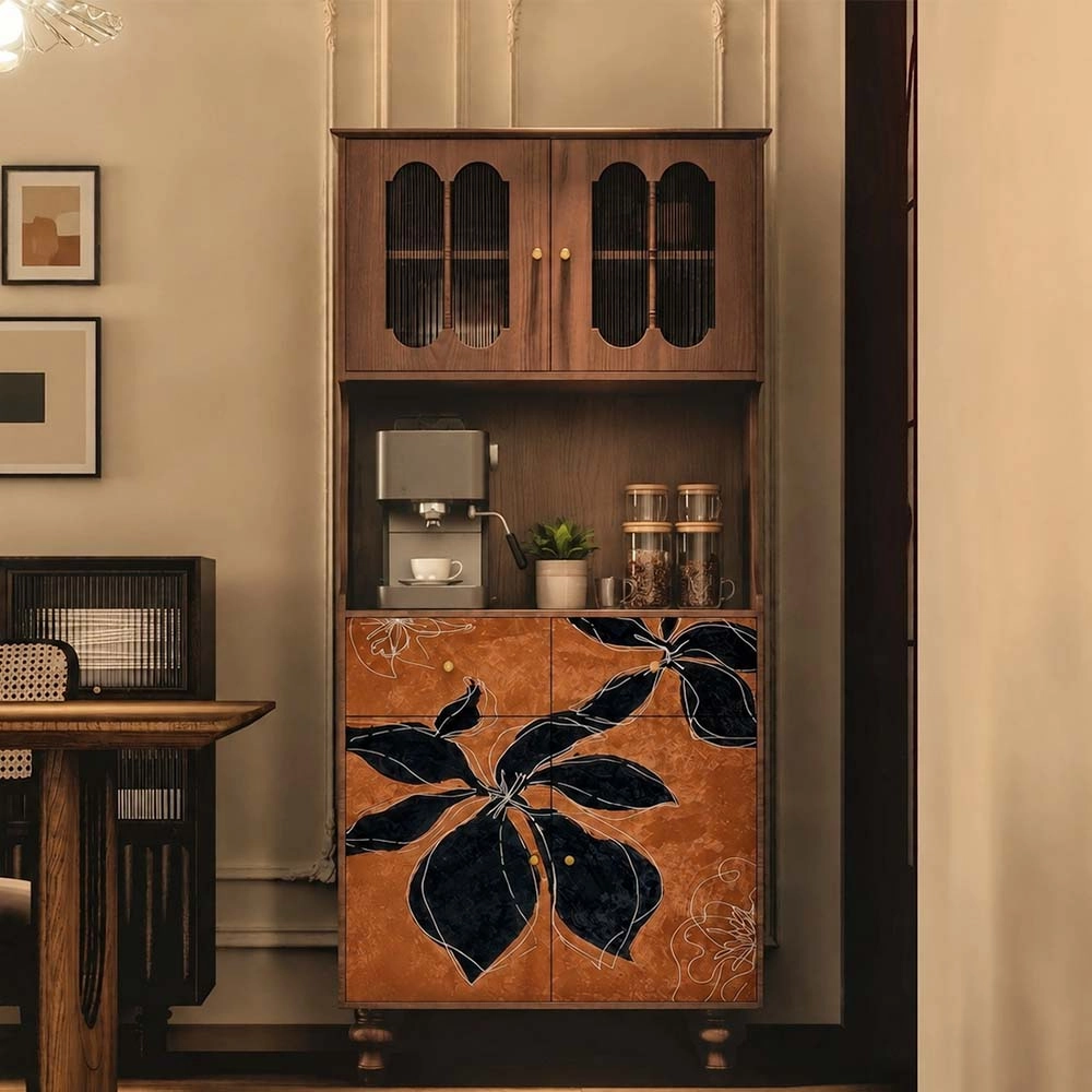 Mid-Century Solid Wood Display Cabinet