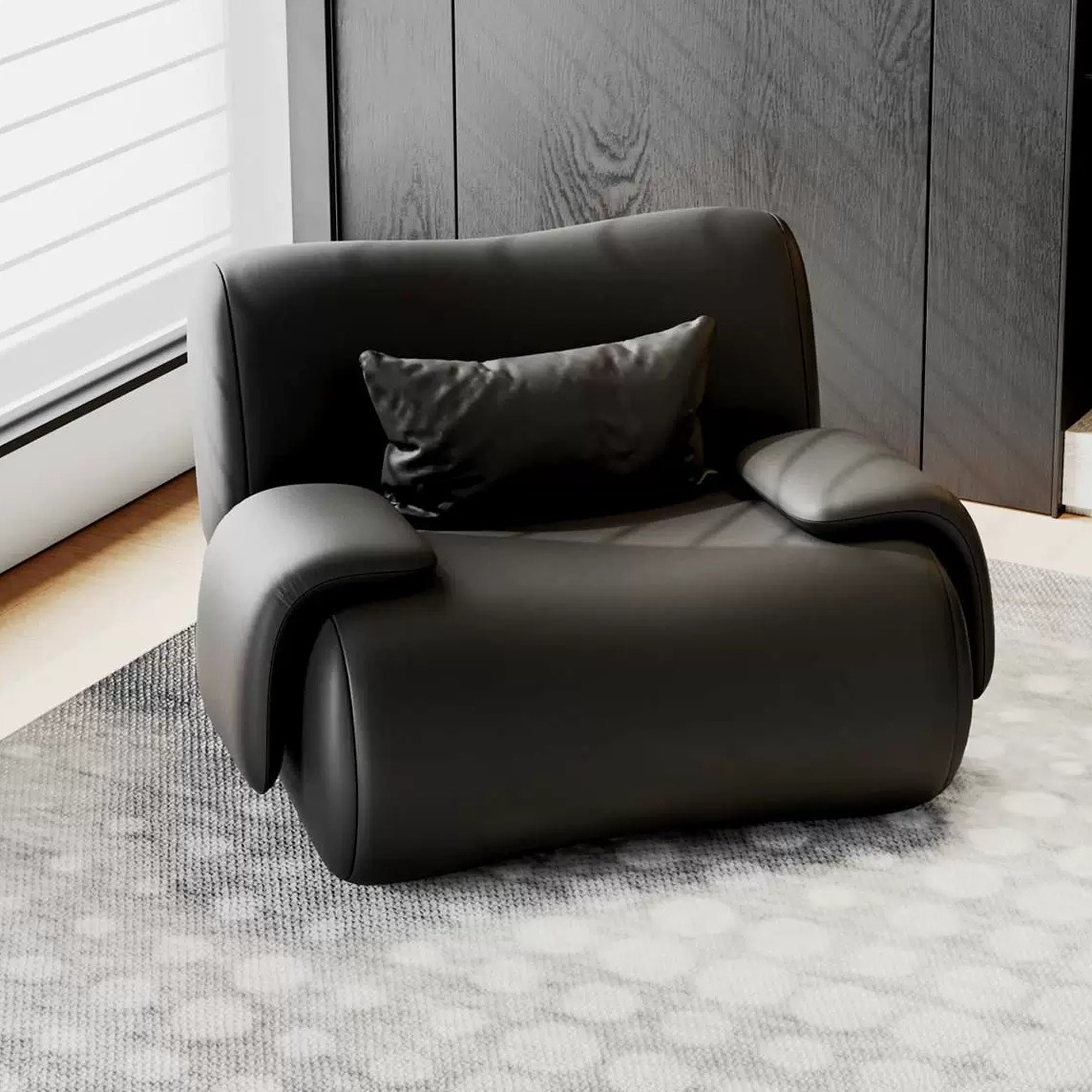 Italian Leather Accent Chair