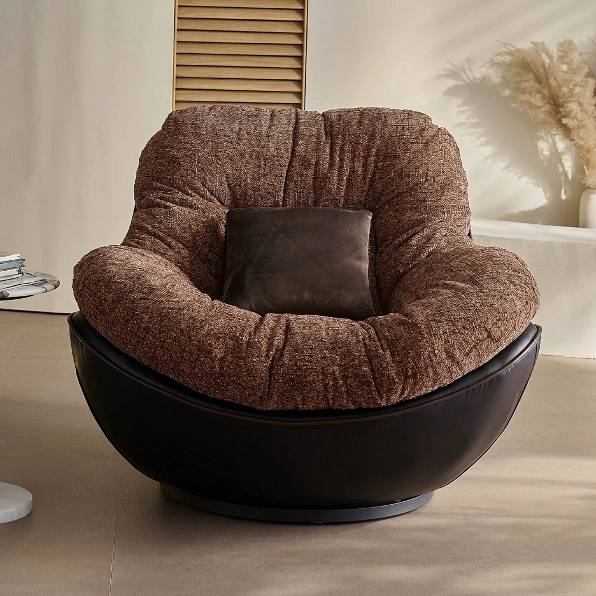 Chenille Swivel Lounge Chair