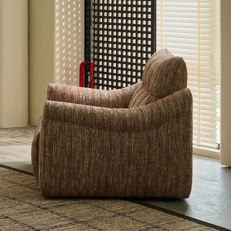 40.2" Organic Modern Fabric Curved Sofa
