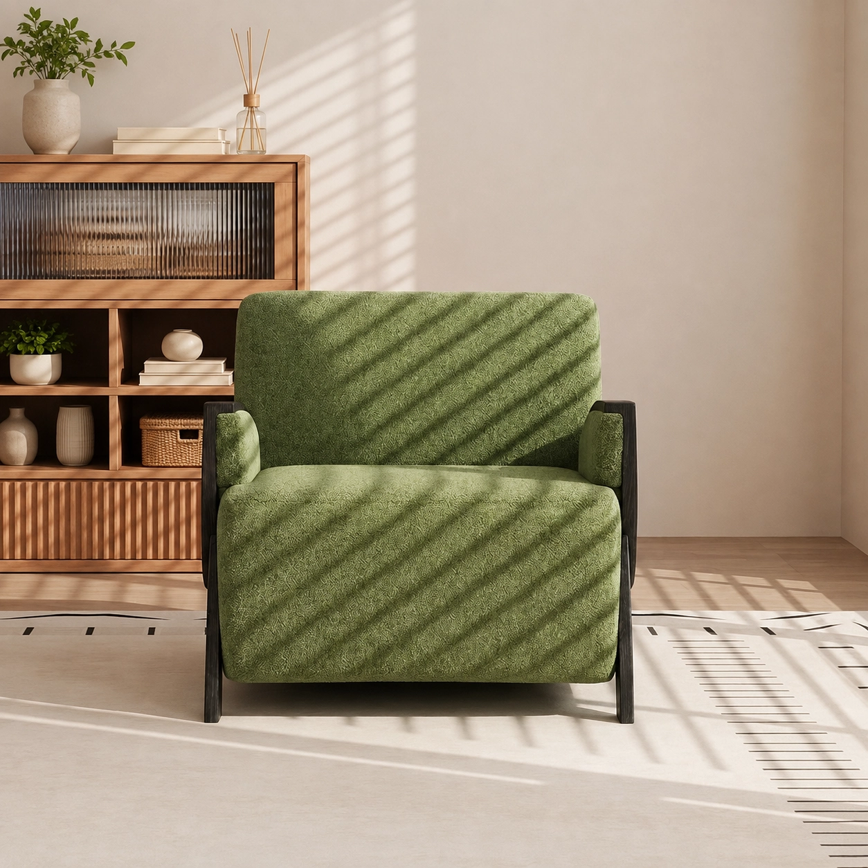 27.6" Contemporary Fabric Curved Sofa
